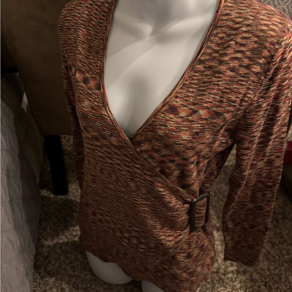 Apt 9 wrap style sweater sz M